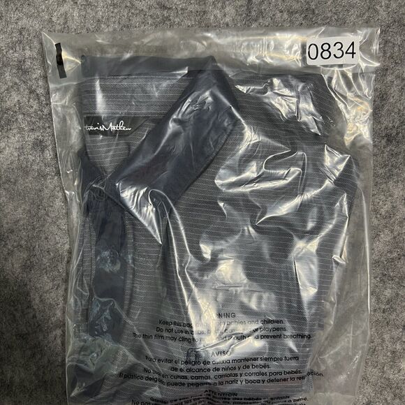 TRAVIS MATTHEW Pima Cotton Polo Shirt Men’s Medium Blue Stripe Performance Golf - Picture 15 of 15